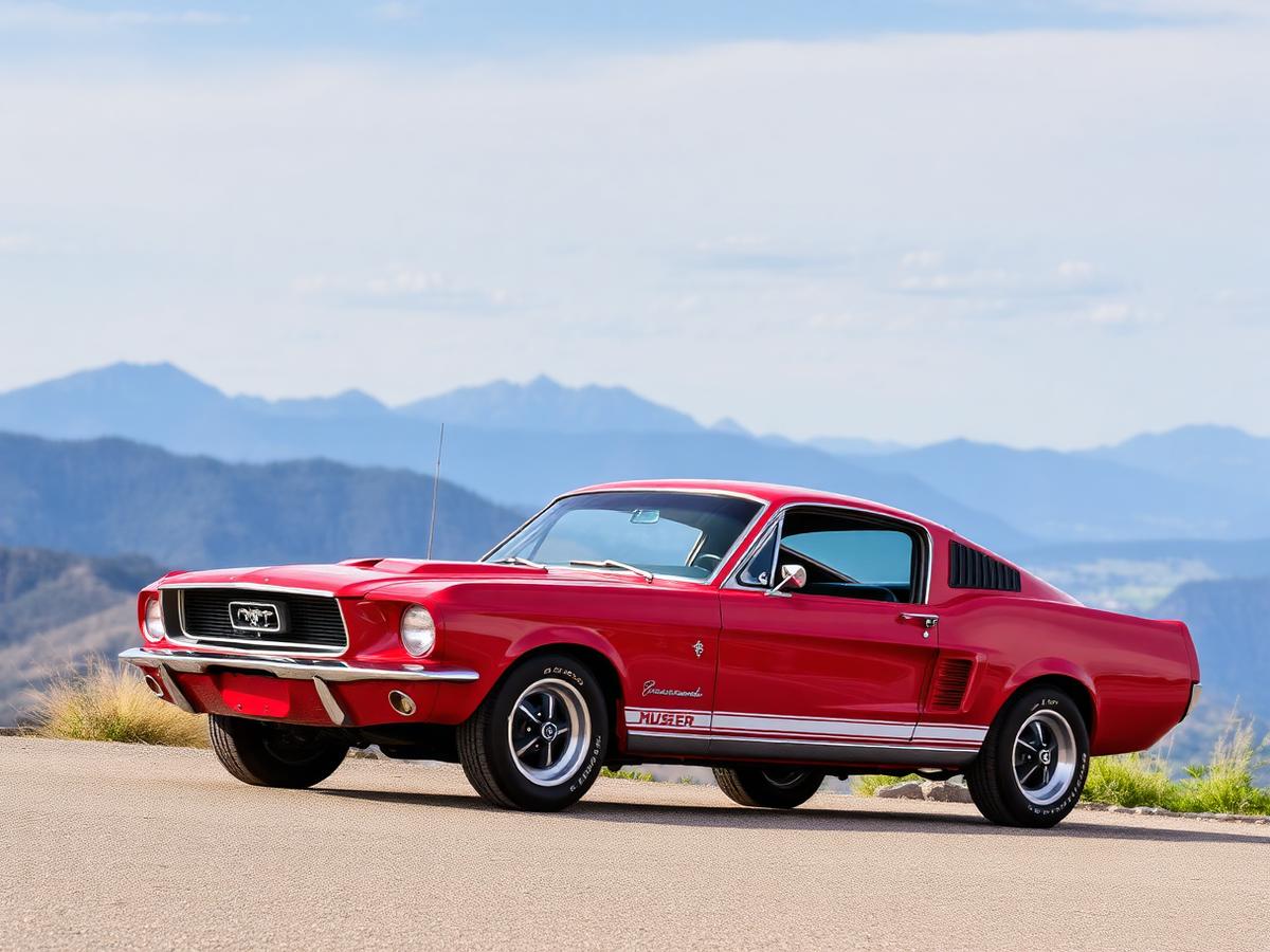 Red 1967 Mustang Fastback